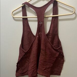 Alo Brick Red Distressed Racerback Tank Top M